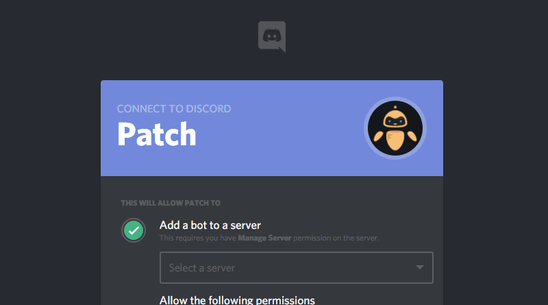 Step 4: Add PatchBot to the server.